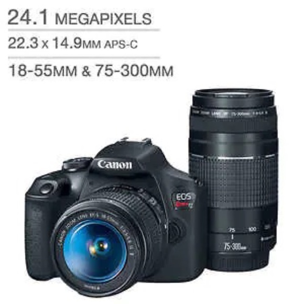 Canon EOS Rebel T7 DSLR Camera 2 Lens Bundle